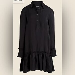 J. Crew Amelia Popover Shirtdress in Black